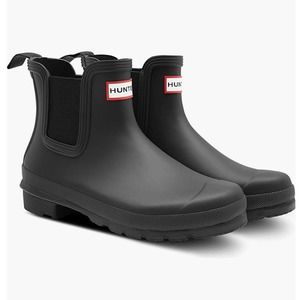 Hunter Women's Wellington Boots Black Rubber Ankle Booties